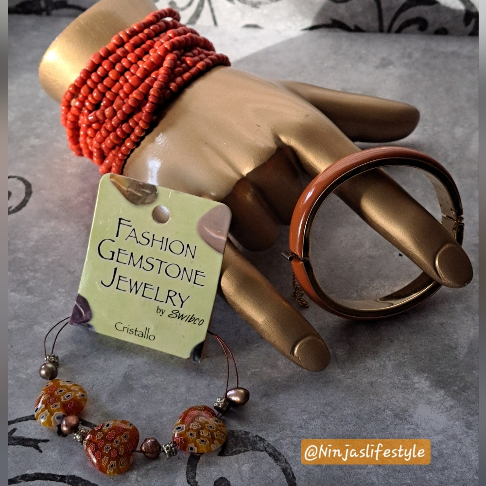 Vibrant Orange Bracelet/Bangle Bundle - image 6